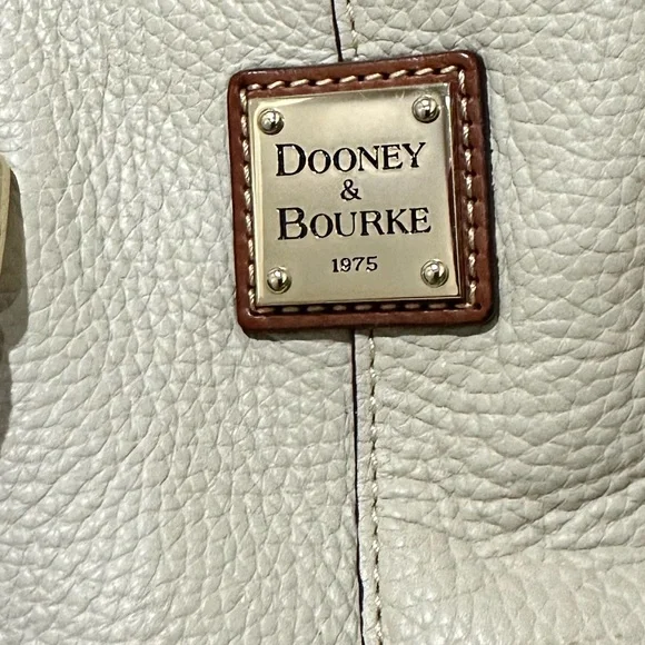 Dooney & Bourke Cream and Brown Leather Tote Bag The Color Is Cream Not White. - Picture 7 of 16